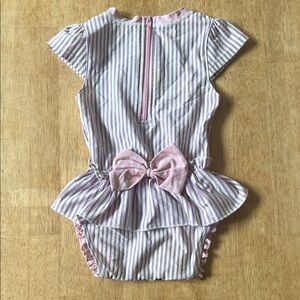 Charming Pink Striped Kids Bodysuit with Bow